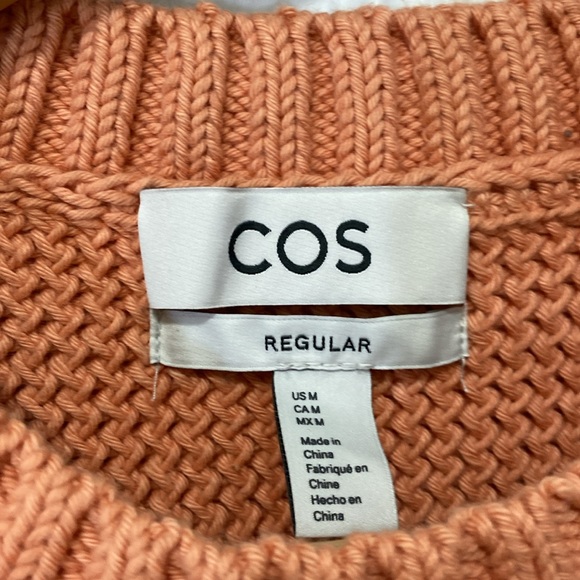 Cos racked stitch knitted vest in orange size M - Picture 7 of 10